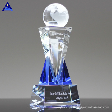 Award Golden Metal with Technology Crystal Globe Trophy